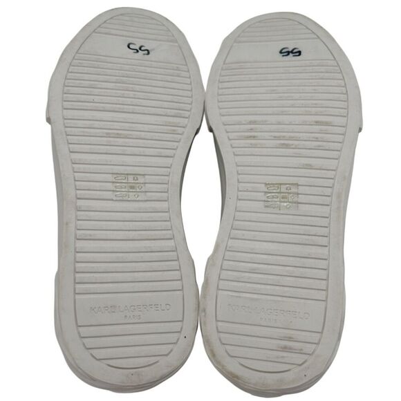 Karl Lagerfeld Recycled Bubble Leather Double Back Zip Hi Top Sneaker Size 7.5 - Picture 9 of 13